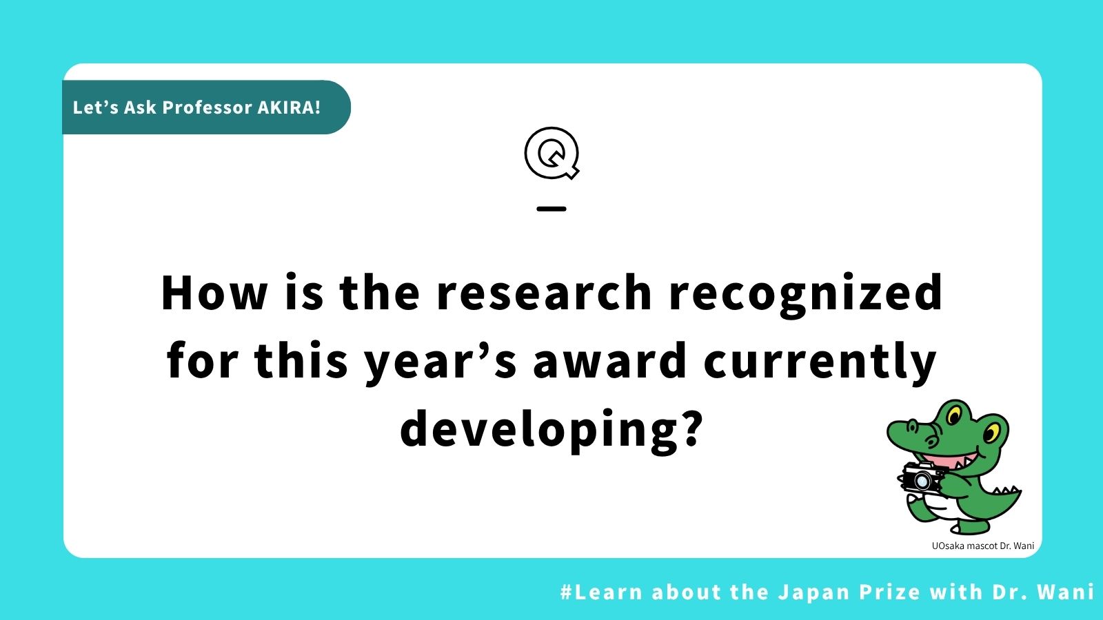 Celebrating Distinguished Professor AKIRA Shizuo, Winner of the 2026 Japan Prize