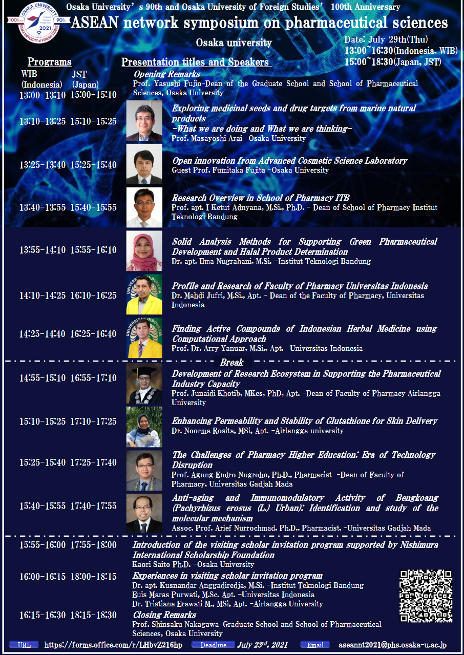 ASEAN network symposium on pharmaceutical sciences  ~Osaka university  