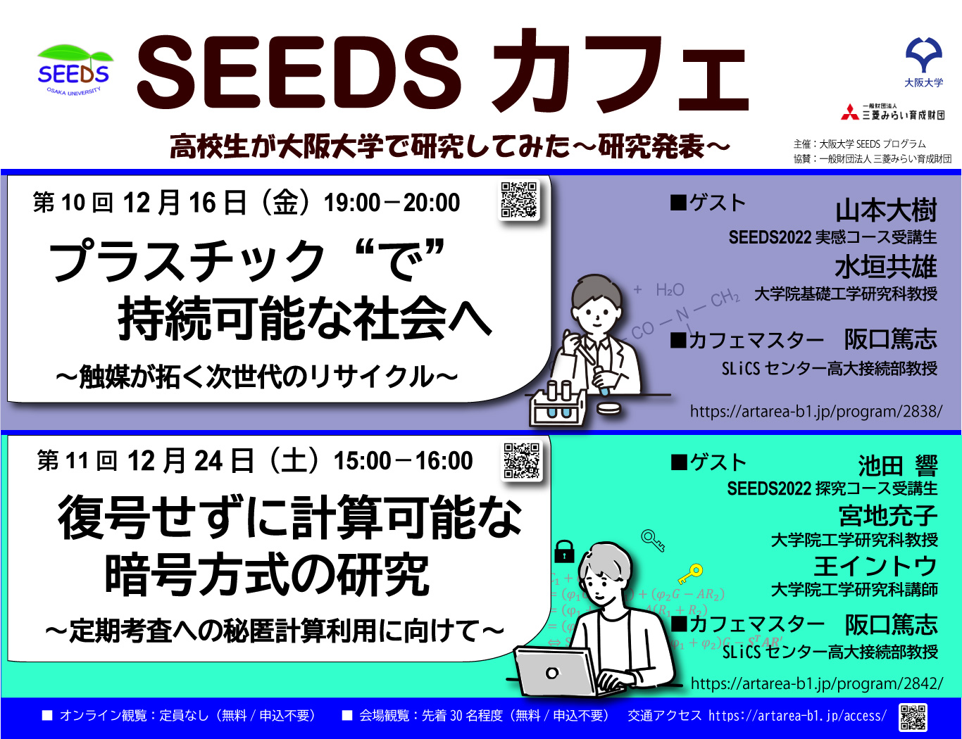 大阪大学SEEDSカフェ 高校生が大阪大学で研究してみた ～研究発表～