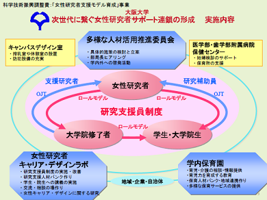次世代に繋ぐ女性研究者のサポート連鎖の形成実施内容