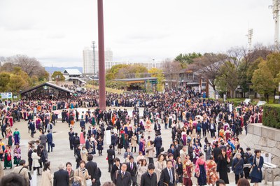 卒業式（会場外）